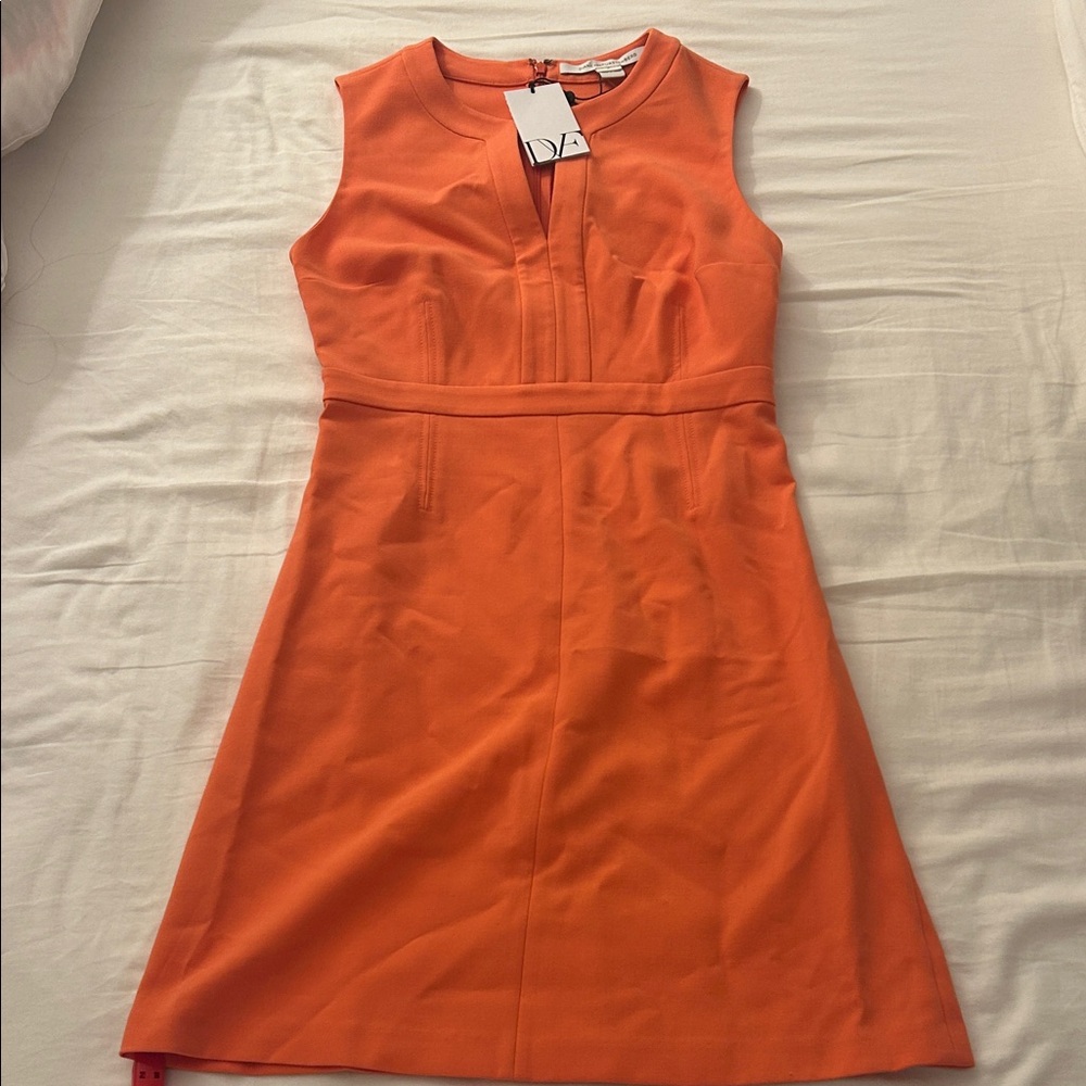NWT Diane von Furstenberg Coral/Orange Sleeveless Dress